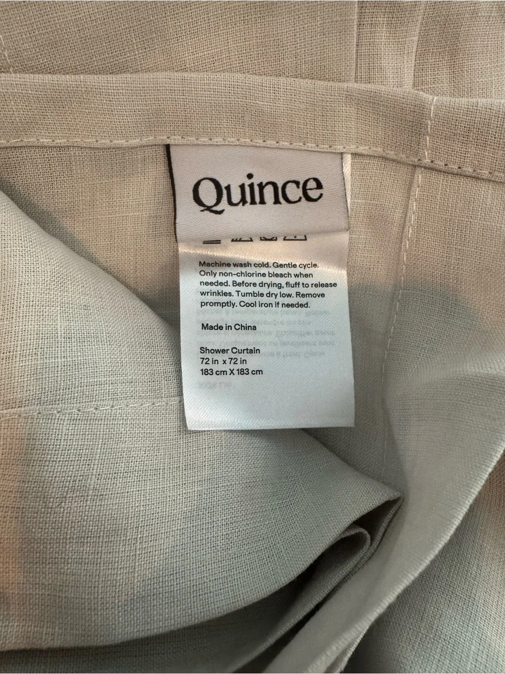 Quince European Linen Shower Curtain in light gray